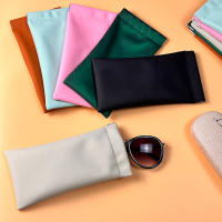 Bolsa de cuero PU para gafas de sol, estuche de cuero suave para gafas de lectura, resistente al agua, sólido, almacenamiento Simple para gafas B - details 3