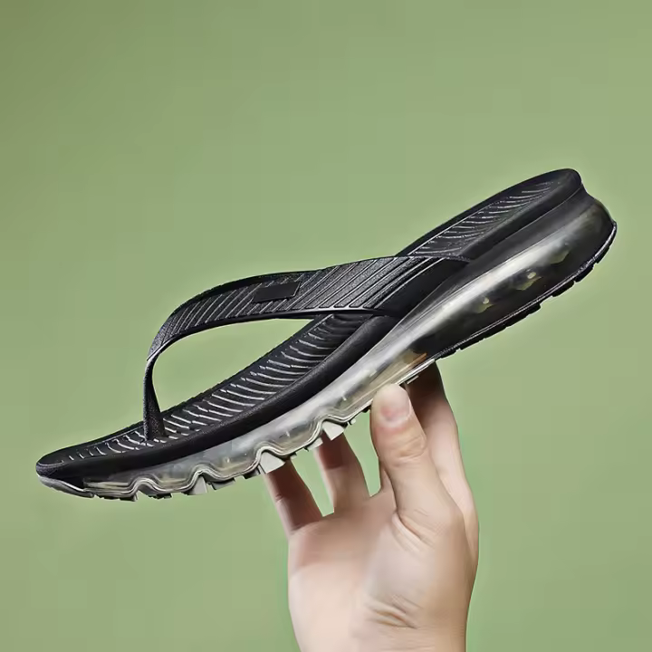 Nuevas chanclas para hombre, sandalias de playa antideslizantes de suela suave con amortiguación de golpes y fondo de cojín de aire completo ajustado - 1