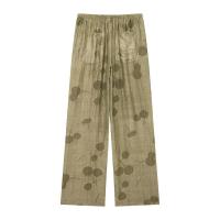 BUNO-Conjunto de camisa y pantalones de Jacquard para mujer, traje informal de media manga con solapa y botones, pantalones de pierna ancha, ropa de calle de verano - details 6