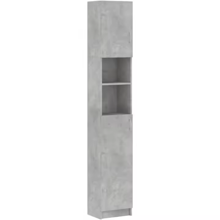 Armario de Baño de Madera Ingeniería Lavadora, Estante, Ducha, Inodoro 32x25,5x190 cm - 1