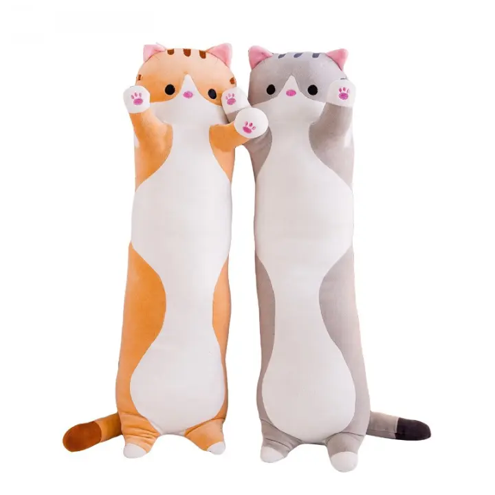Cojín decorativo de felpa para niños, cojín de asiento de felpa larga con diseño de gato lindo para dormir, ideal para cumpleaños - 1