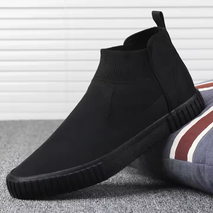 Nuevos Zapatos Altos para Hombre Zapatos Planos sin Cordones, Zapatos Casuales, Zapatillas Deportivas de Lona - 1