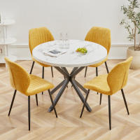 EGOONM-mesa de comedor de lujo para el hogar, mueble de imitación con efecto mármol, redondo, Simple, 100CM - details 6