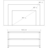 Gabinete Industrial para TV de hasta 43 Pulgadas, Soporte para TV, Consola, Mesa de Centro Pequeña con Marco de Metal, para Dormitorio de Sala, Color Negro, 100 cm - details 3
