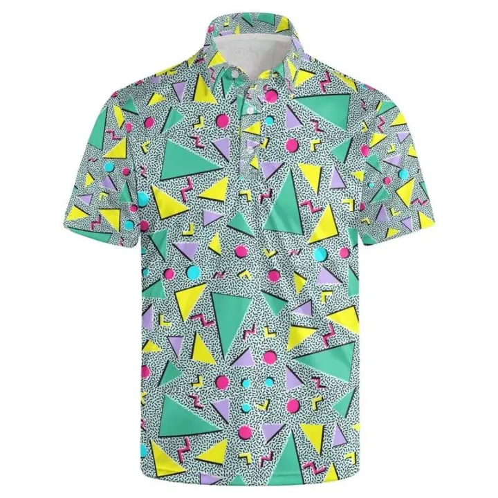 Polo hawaiano clásico, estampado 3D para hombre, camiseta de manga corta con botones, streetwear, estilo retro de los años 80 y 90 - 1