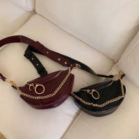 Bolso Cruzado de Cuero Falsio Elegante Correa de Cadena Chic, Diseño Sólido, Cierre de Cremallera, Perfecto para Uso Diario, Viajes y Actividades al Aire Libre - details 0