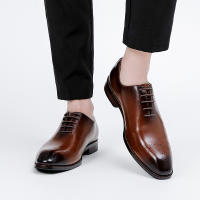 Cuero que aumenta la altura estilo británico cabeza cuadrada zapatos Oxford casuales zapatos de cuero para hombres - details 15