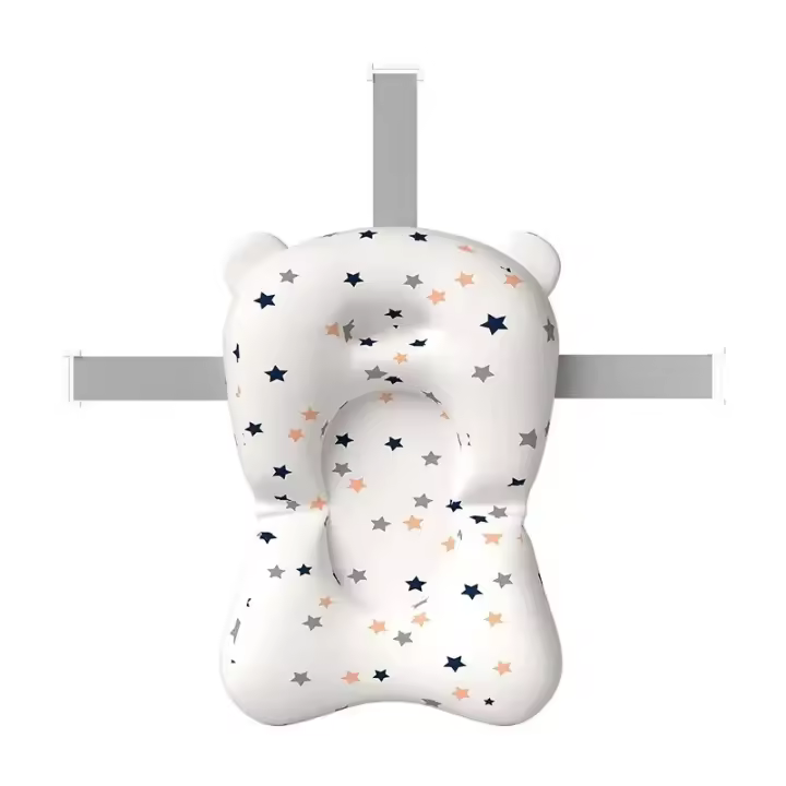Cojín de apoyo para el asiento del baño del bebé Cojín antideslizante suave y cómodo para el cuerpo Cojín plegable para el baño del bebé Alfombra para el baño de la silla Almohada para la bañera del recién nacido - 1