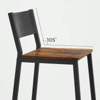 2 Taburetes Altos de Cocina, para Cocina, Comedor, Oficina, Estilo Industrial, Marrón Rústico y Negro - details 6