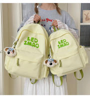 Mochila coreana simple de color sólido con alfabeto para estudiantes, mochila ligera de gran capacidad para viajes, mochila informal versátil - details 19