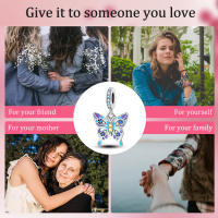 Colgante de plata de ley 925 para mujer, pulsera colorida de ensueño con cuentas de mariposa, collar, novedad de 2024 - details 0