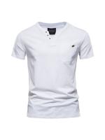 Camiseta informal japonesa de verano para hombre, Camiseta deportiva a la moda, Camiseta ajustada con bolsillo de algodón, camiseta de manga corta para hombre - details 9