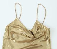 Ropa de mujer europea y americana, francesa, mini vestido de metal con tirantes brillantes 1165152 - details 10