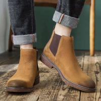 Nuevos botines esmerilados, zapatos de vestir de cuero genuino, botas de hombre Chelsea de ante Martin - details 4