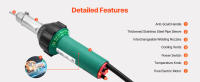 SucceBuy Soldador de plástico de aire caliente, pistola de antorcha de aire caliente de 1600 W, 122-1112 ℉   Antorcha de soldadura con pistola de calor de vinilo PVC TPO, con 14 accesorios - details 1