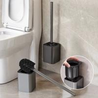 Escobilla de Baño de Metal de Lujo Soporte Montado en la Pared, Sin Ángulo Muero, Herramientas de Limpieza del Hogar, Accesorios de Baño - details 2