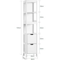 Armario de Baño Estrecho Moderno Diseño Nórdico Compacto con 3 Estantes y 2 Cajones - details 2