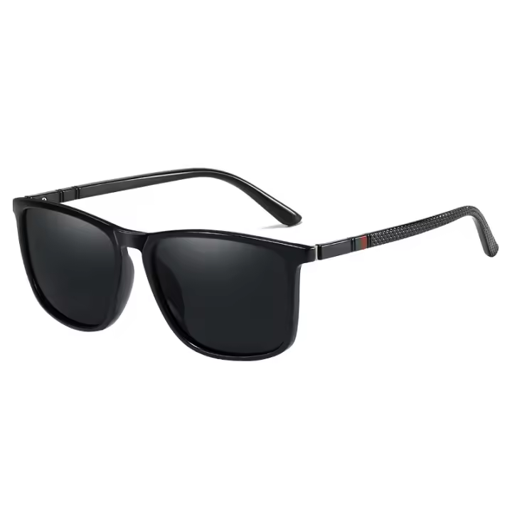 gafas de sol polarizadas cuadradas Vintage para hombre, gafas de sol clásica masculinas de diseñador de marca de lujo TR90, montura para conducir y pescar - 1