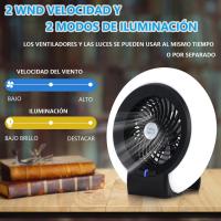Luz de ventilador para acampar, luz portátil para acampar con ventilador, ventilador para acampar multiusos recargable, 21 luces blancas de alto brillo incorporadas, adecuado para tiendas de campaña, senderismo, hogar, oficina. - details 2