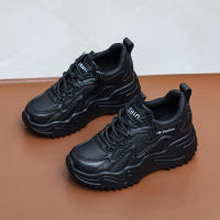 Zapatos deportivos de plataforma con cuña blanca pequeña estilo casual para mujer, aumento de altura, para interiores, 2025 - details 14