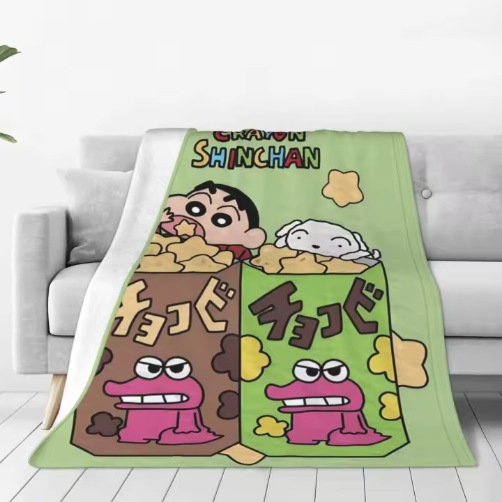 Manta Crayon-ShinS ChanS, ropa de cama muy cálida de calidad, colcha con patrón de decoración del hogar para viajes de invierno y oficina - 1
