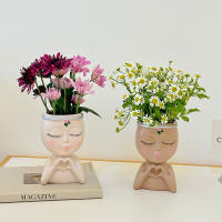 Amor europeo transfronterizo chica medio cuerpo suculenta planta verde maceta almacenamiento en el hogar patio jardín decoración de alta gama - details 0
