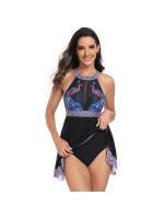 Traje de baño de una pieza nuevo 2025 para mujer, traje de baño de bikini con falda de malla de talla grande para deportes - details 10
