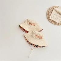 Bebé cubo de dos caras, sombrero de pescador bordado con letras, primavera y verano, para s - details 4