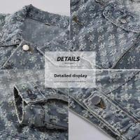 Chaqueta vaquera holgada informal de estilo americano para parejas, prendas de vestir exteriores con diseño de estampado Vintage a juego, colección de moda de otoño para hombres - details 8