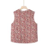 Chaquetas florales, chaqueta ultraligera sin mangas de otoño, base de algodón cálida para invierno, chaqueta con botones para mujer - details 1