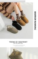 Botas de Nieve de Peluche de Lujo Calzado Plano de Tobillo para Mujer Caliente y Casual con Forro de Piel - details 10