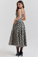 Vestidos a cuadros para mujer, vestido de verano con cuello Halter - details 11
