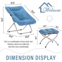 Silla de Comedor Grande y Plegable de Piel Sintética Suave Diseño de Luna para Dormitorio, Sala de Estar, Habitación - details 16