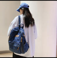 Nueva moda simple tendencia mochila de gran capacidad bolsa de mezclilla duradera universidad escuela secundaria junior escuela secundaria bolsa de estudiante - details 32