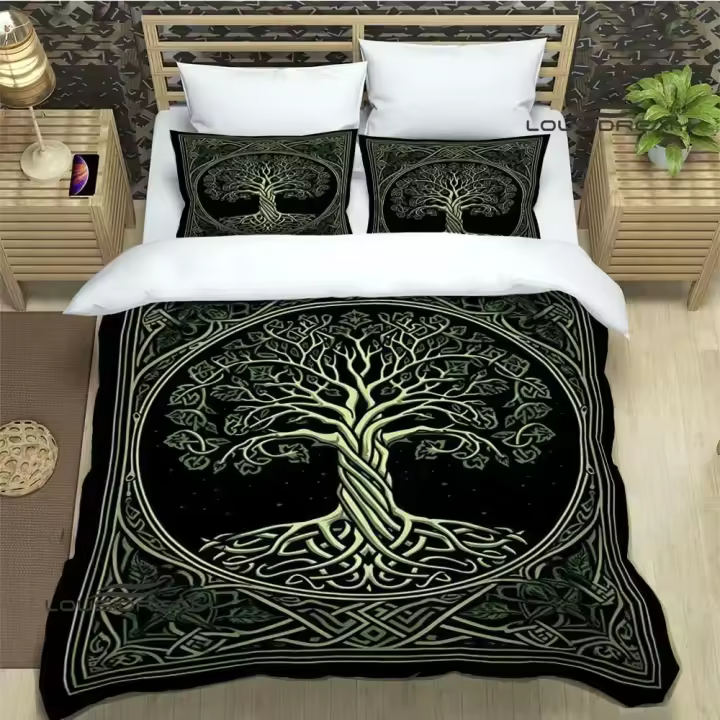 Funda nórdica con estampado de árbol de la vida, juegos de cama exquisitos, juego de edredón, juego de cama, regalo de cumpleaños de lujo - 1