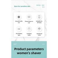 Afeitadora eléctrica inalámbrica para mujer: uso húmedo/seco con cabezal desmontable para un bikini liso, piernas, axilas y aparatos de cabello público - details 3