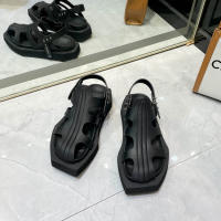 Nueva moda sandalia hueco plataforma cuero casual mitad remache zapatillas de mujer - details 8