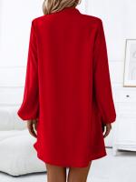 Vestido suelto de desayuno único con cuello en V de manga larga de primavera y verano 2025 para mujer - details 2