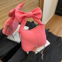 Bolso de mano versátil y creativo con lazo para mujer, bolso de mano de Color rosa de estilo coreano, bolso de hombro dulce de gran capacidad rojo para uso diario - details 15
