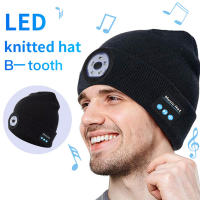 Gorro de música Compatible con Bluetooth V5.0 para hombres y mujeres gorro recargable con 3 modos de luz LED tejido de punto cálido regalo de Navidad de invierno - details 0