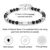 Pulsera de turmalina negra, pulsera de piedras preciosas para hombre y mujer, pulsera de perlas de turmalina de obsidiana auténtica, joyas de acero inoxidable, para elegancia con estilo - details 0