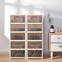 Caja de almacenamiento de plástico plegable, gruesa y duradera, transparente, apilable con tapas y ruedas, para dormitorios, salas de estar, coche - details 17