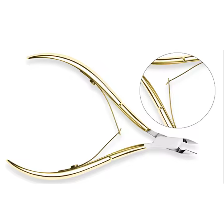 Tijera profesional para cutículas doradas, pinza para cutículas, cortador de uñas de acero inoxidable, alicates, herramientas de manicura - 1