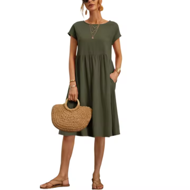 Vestido de Moda para Mujer Cuello Redondo ds - 1