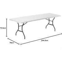 Mesa rectangular plegable blanco efecto granito 185x76x74 cm (92105) - details 17