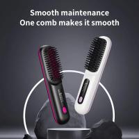 Plancha de pelo inalámbrica para mujer: control de temperatura de 3 niveles, cuidado de iones negativos, antiescaldaduras, carga USB con pantalla LED, diseño portátil para el hogar y los viajes, regalo perfecto - details 0