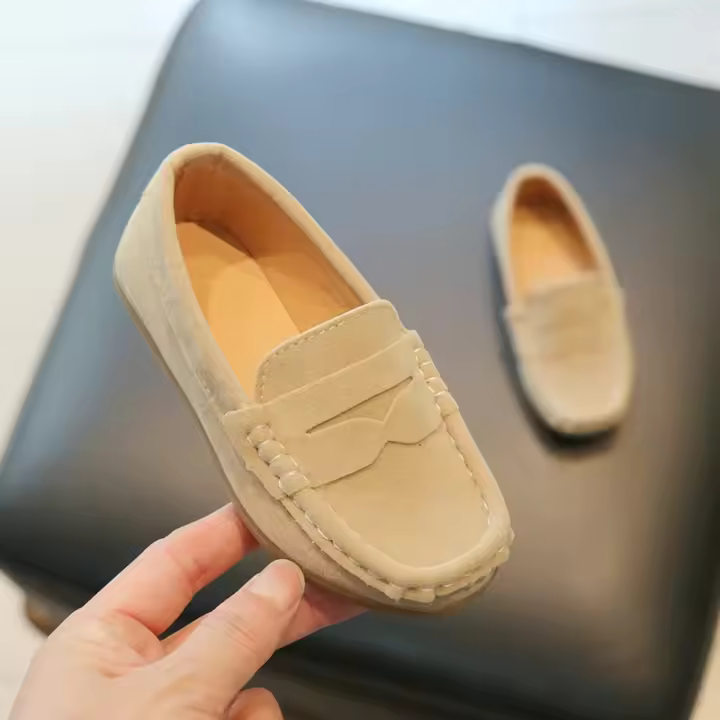 Zapatos planos de cuero para niño, mocasines informales versátiles, clásicos y sencillos, antideslizantes, para la escuela, primavera y otoño. - 1