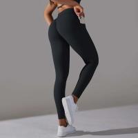 Leggings cruzados para mujer, pantalones de yoga con bolsillo, malla deportiva transpirable para correr y andar en bicicleta, leggings de entrenamiento de cintura alta - details 2