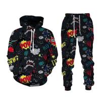 Nuevo conjunto de chándal con estampado de dibujos animados en 3d de Hip Hop para hombre y mujer, Sudadera con capucha y pantalones, conjuntos de 2 uds, ropa deportiva de moda, jersey para primavera y otoño - details 3