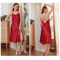 Camisón Con Correa Cruzada De Color Sólido Con Cuello De Una Palabra Para Mujer, Tirantes Medianos Y Largos Sin Espalda Sexy De Verano - details 24